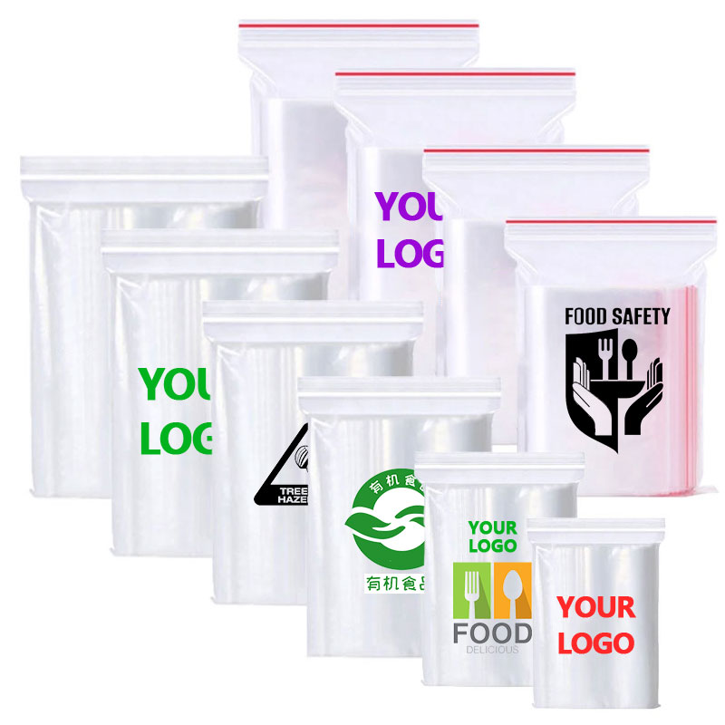 Custom Transparent Ziplock Bags Logo